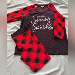 Red and Black Plaid Lularoe Pajama Set